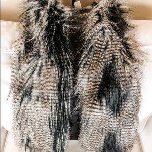 H&M Fur Vest Sz 2